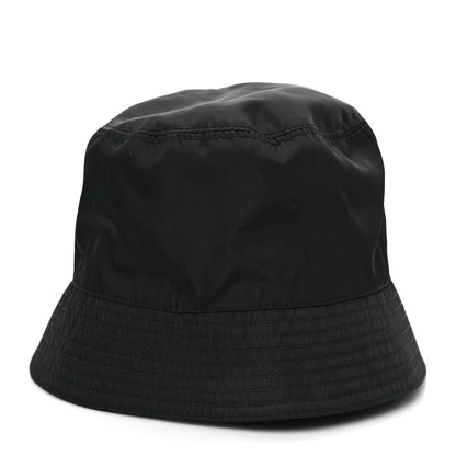 Prada Re-Nylon Metal Triangle Logo Womens Bucket Hat M Black 4 of 8