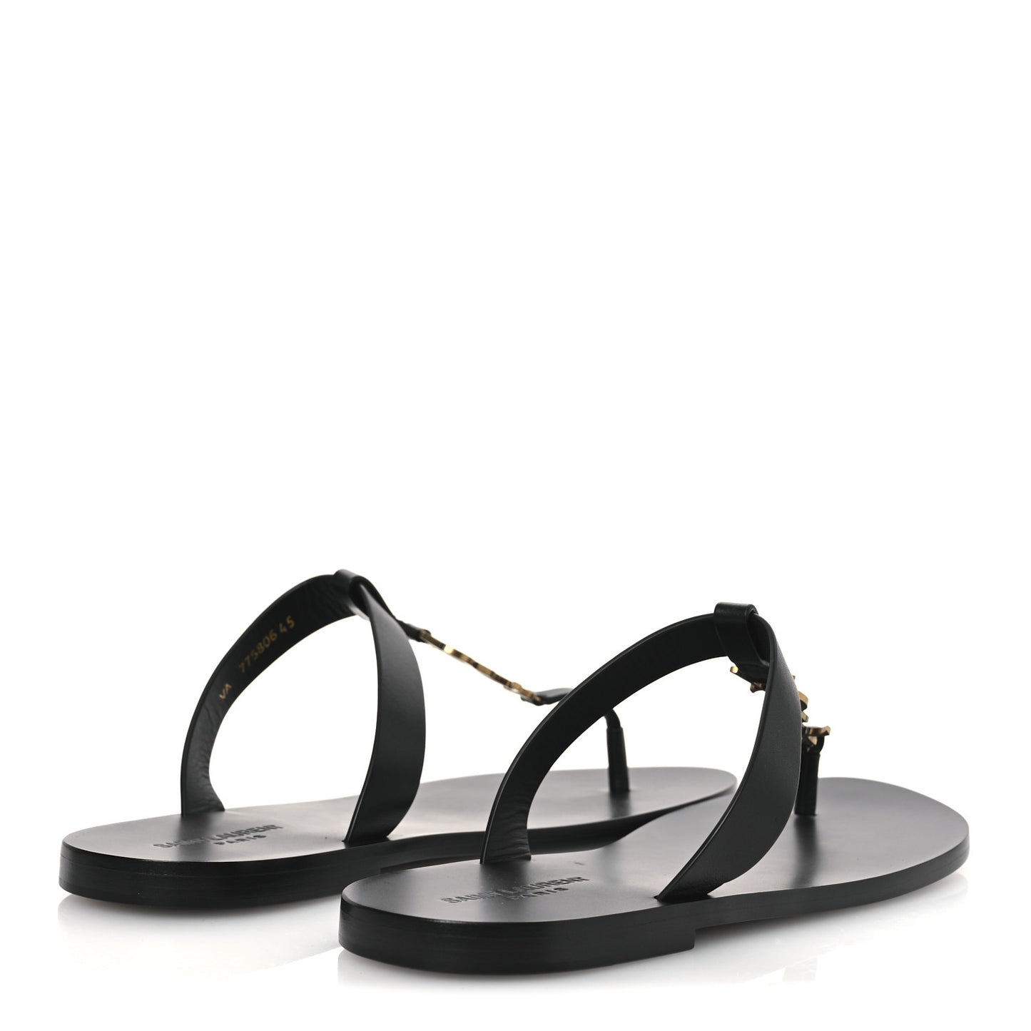 Calfskin Mens Cassandra Monogram Sandals 45 Black