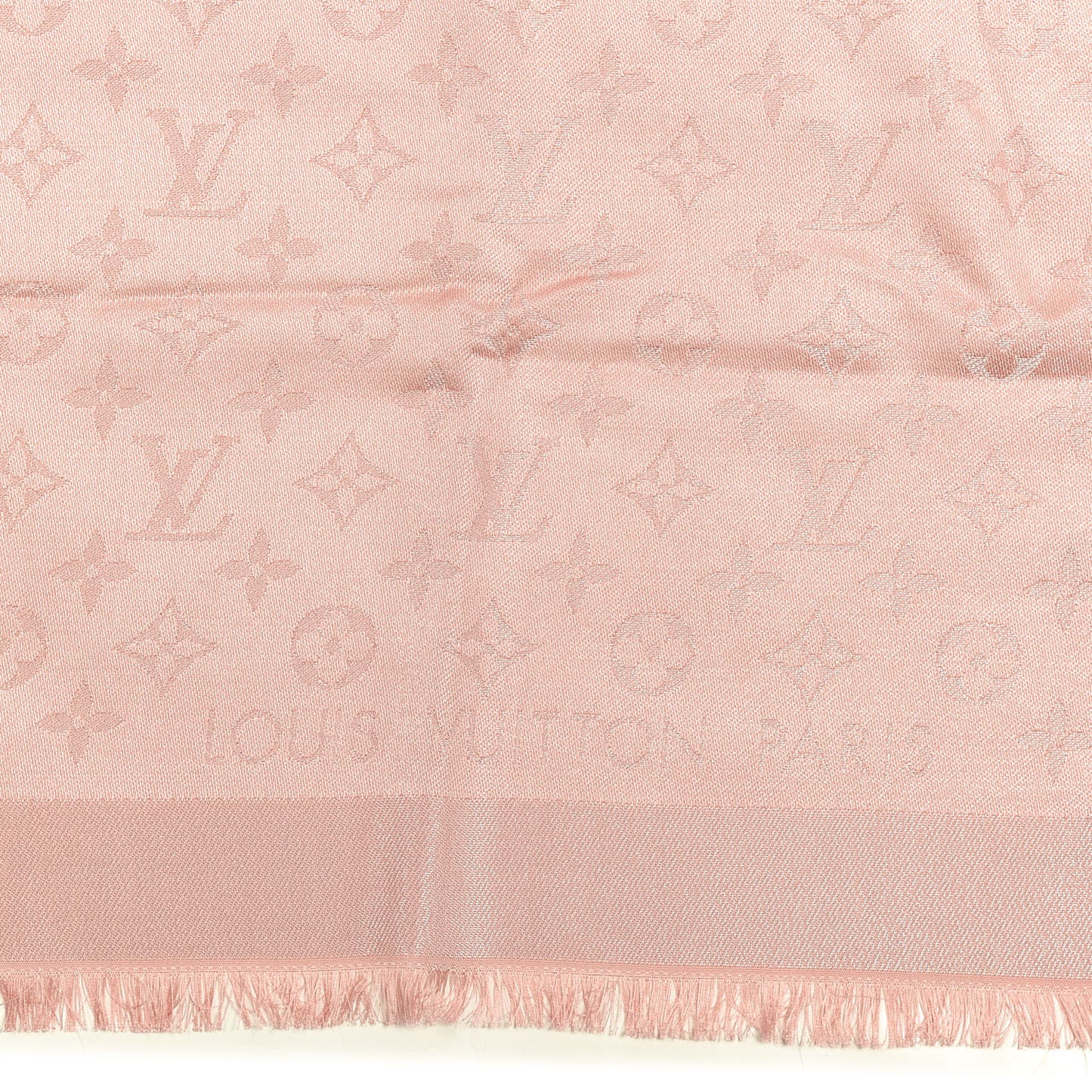 Silk Lurex Wool Monogram Shine Shawl Rose Velours