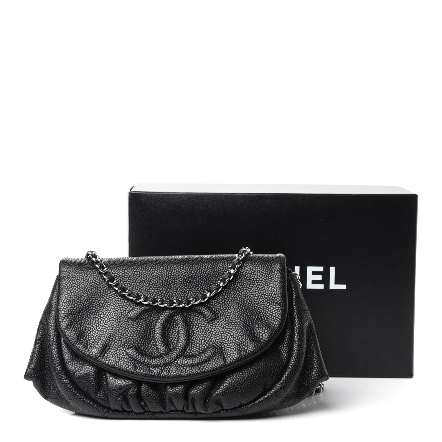 Chanel Caviar Half Moon Wallet On Chain WOC Black 11 of 11