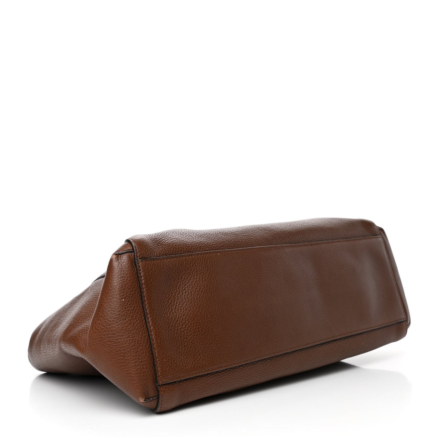 Pebbled Calfskin Lady Tassel Top Handle Bag Brown