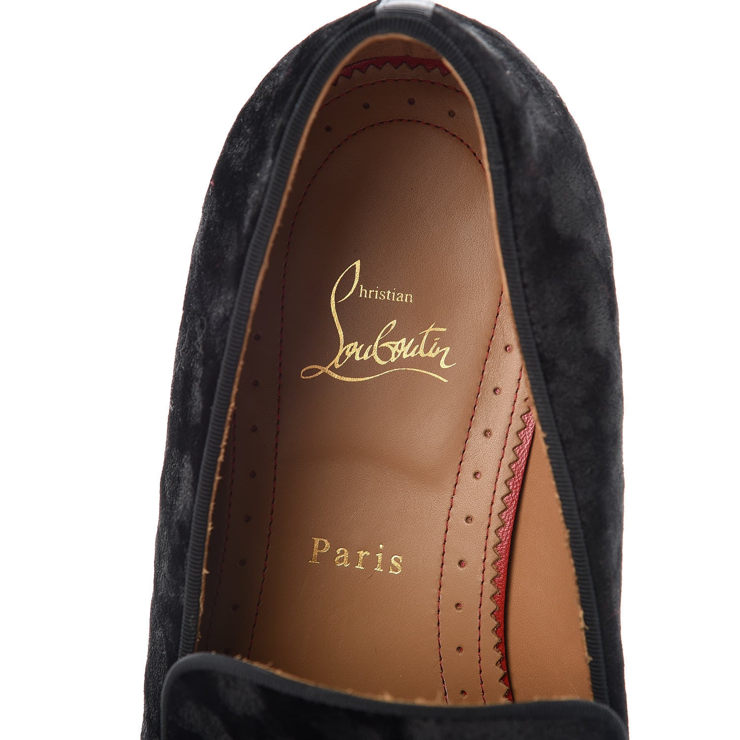 Christian Louboutin Patent Velvet Mens Spooky Spike Flat Loafers 45 Black 8 of 10