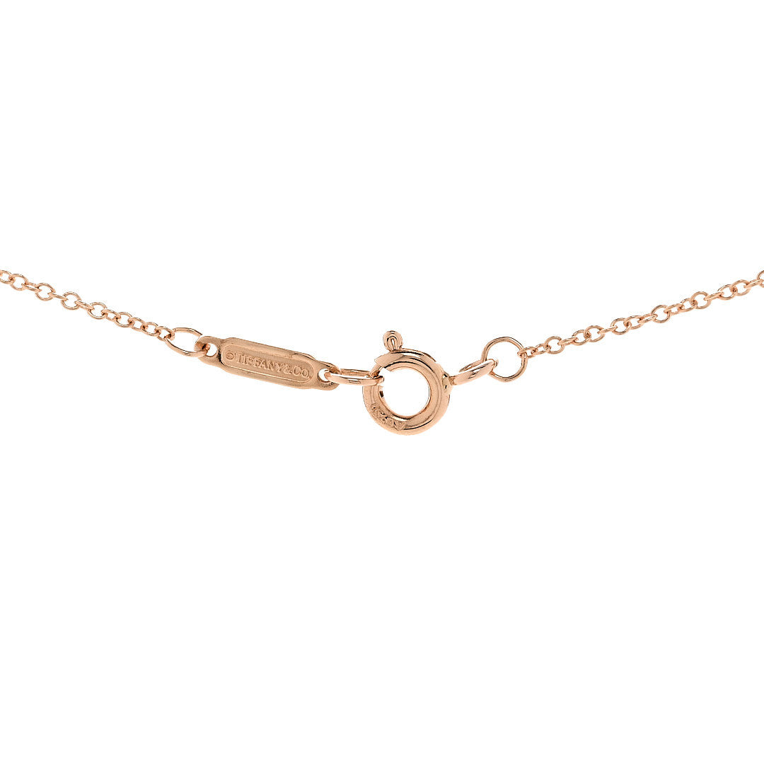 Tiffany 18K Rose Gold Diamond Extra Mini Heart Pendant Necklace 4 of 6