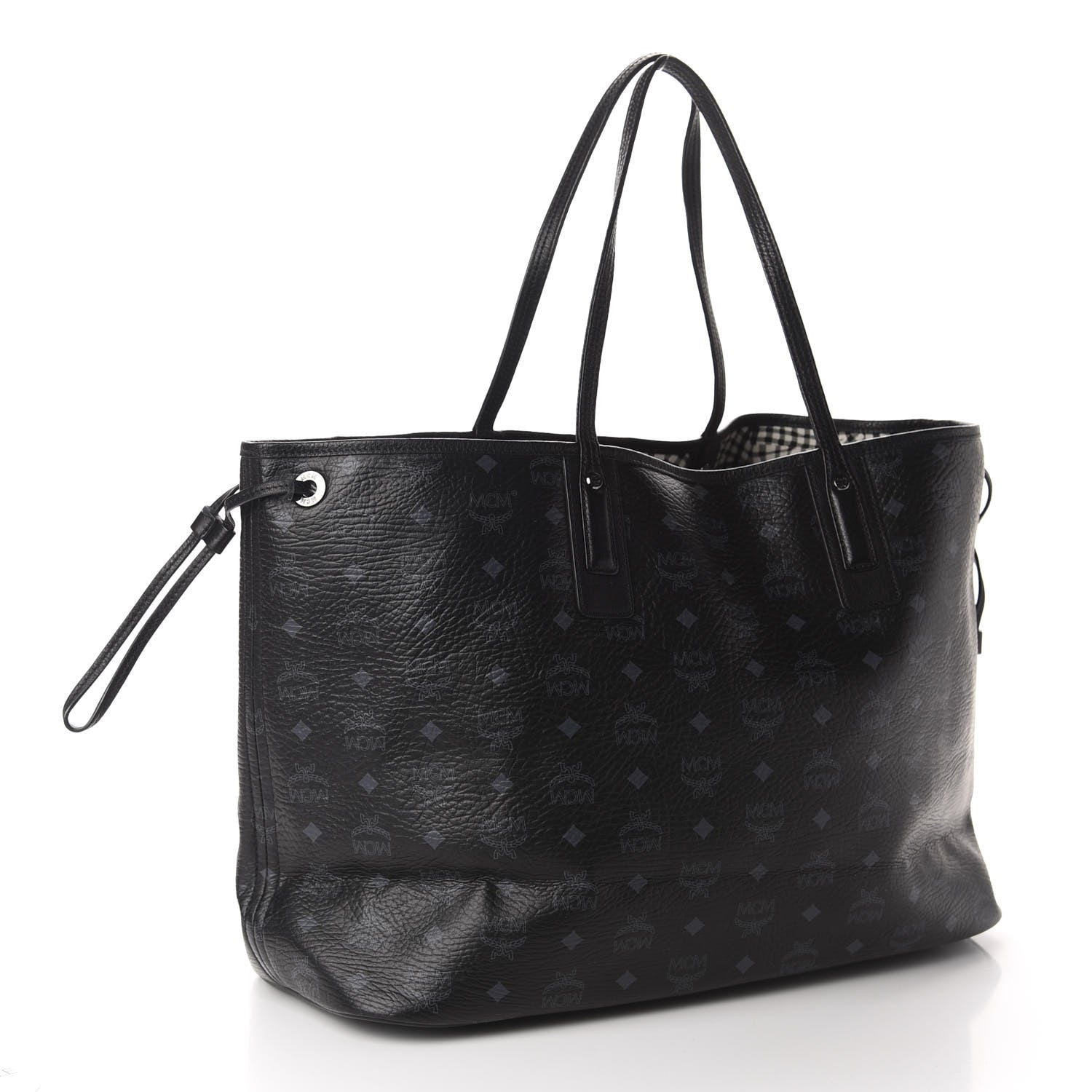 MCM Visetos Large Liz Reversible Shopper Tote Black 3 of 15