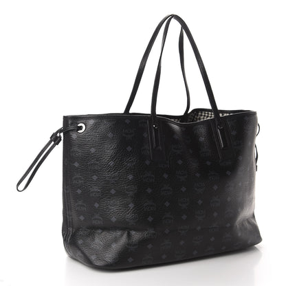MCM Visetos Large Liz Reversible Shopper Tote Black 3 of 15