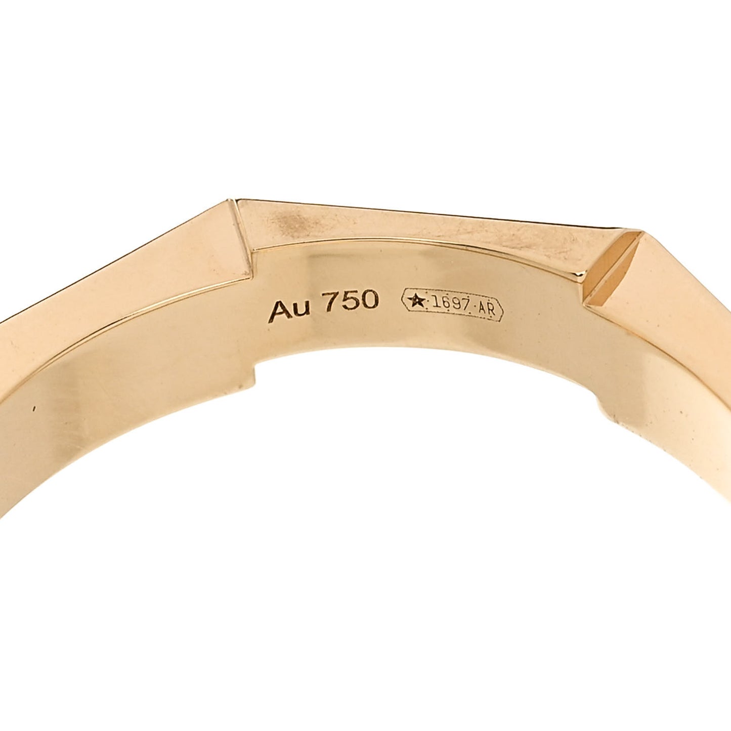 18K Yellow Gold Diamond Enamel Link to Love Ring 54 6.75 Black