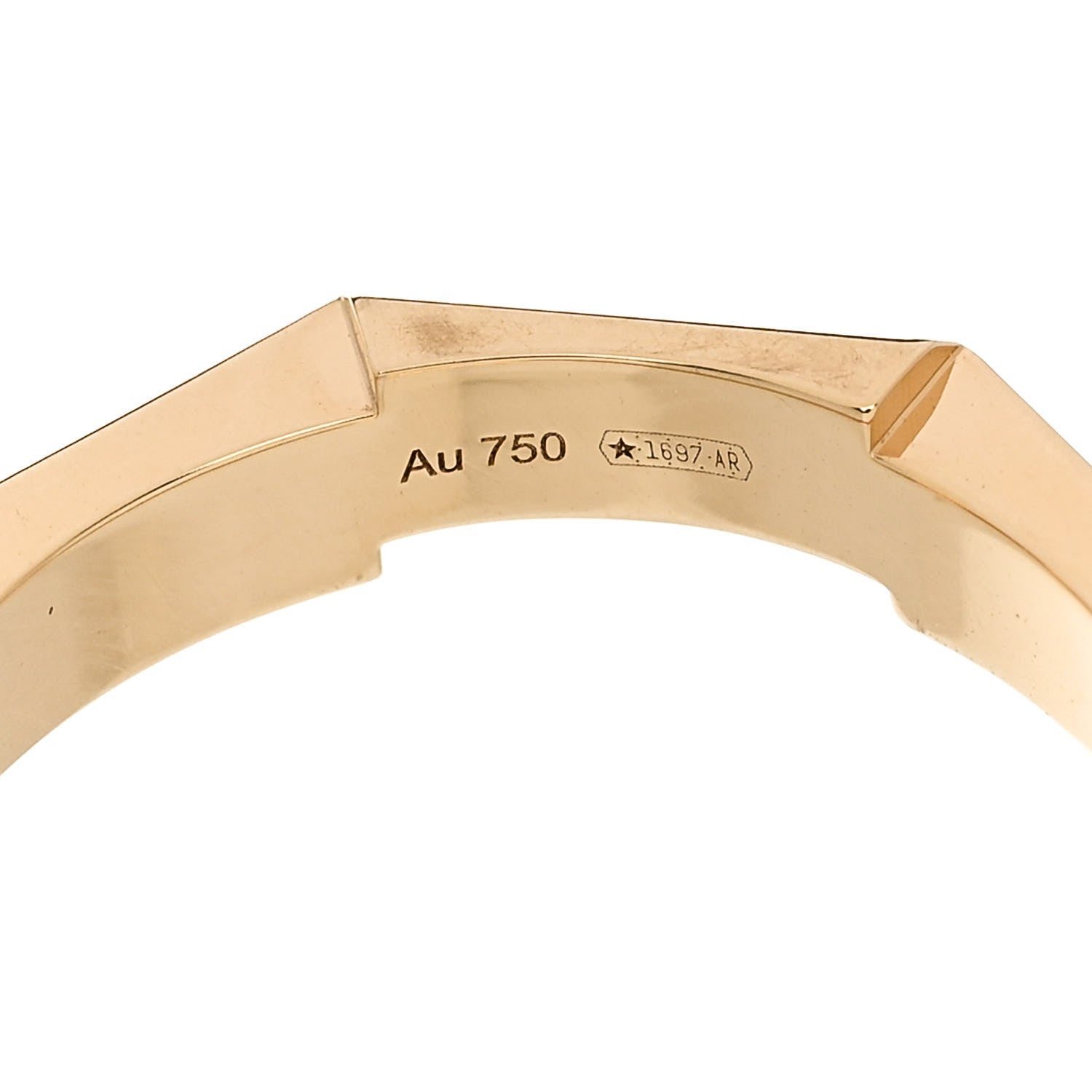 Gucci 18K Yellow Gold Diamond Enamel Link to Love Ring 54 6.75 Black 5 of 6