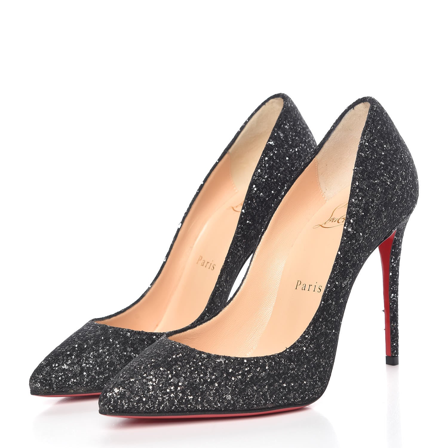 Christian Louboutin Glitter Resille Pigalle Follies 100 Pumps 36.5 Black 3 of 10