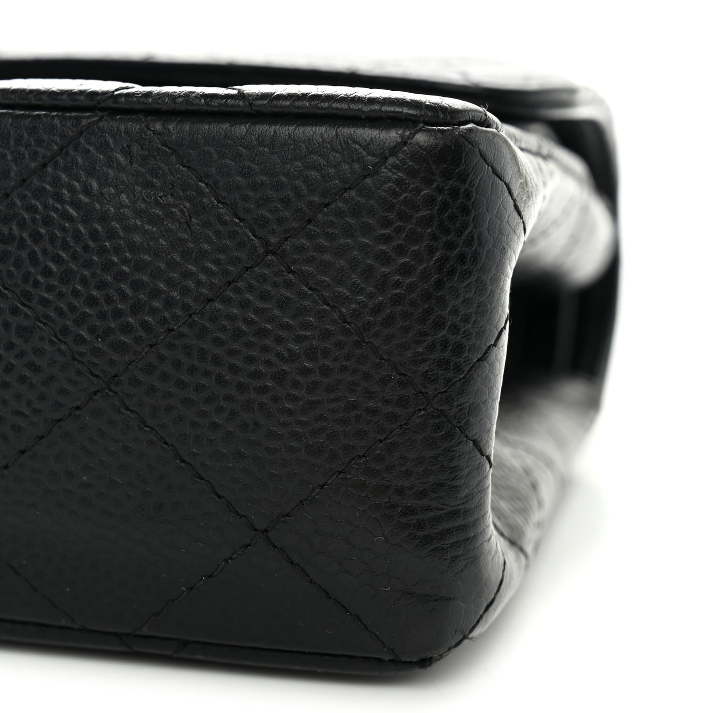 Caviar Quilted Small Double Flap Black