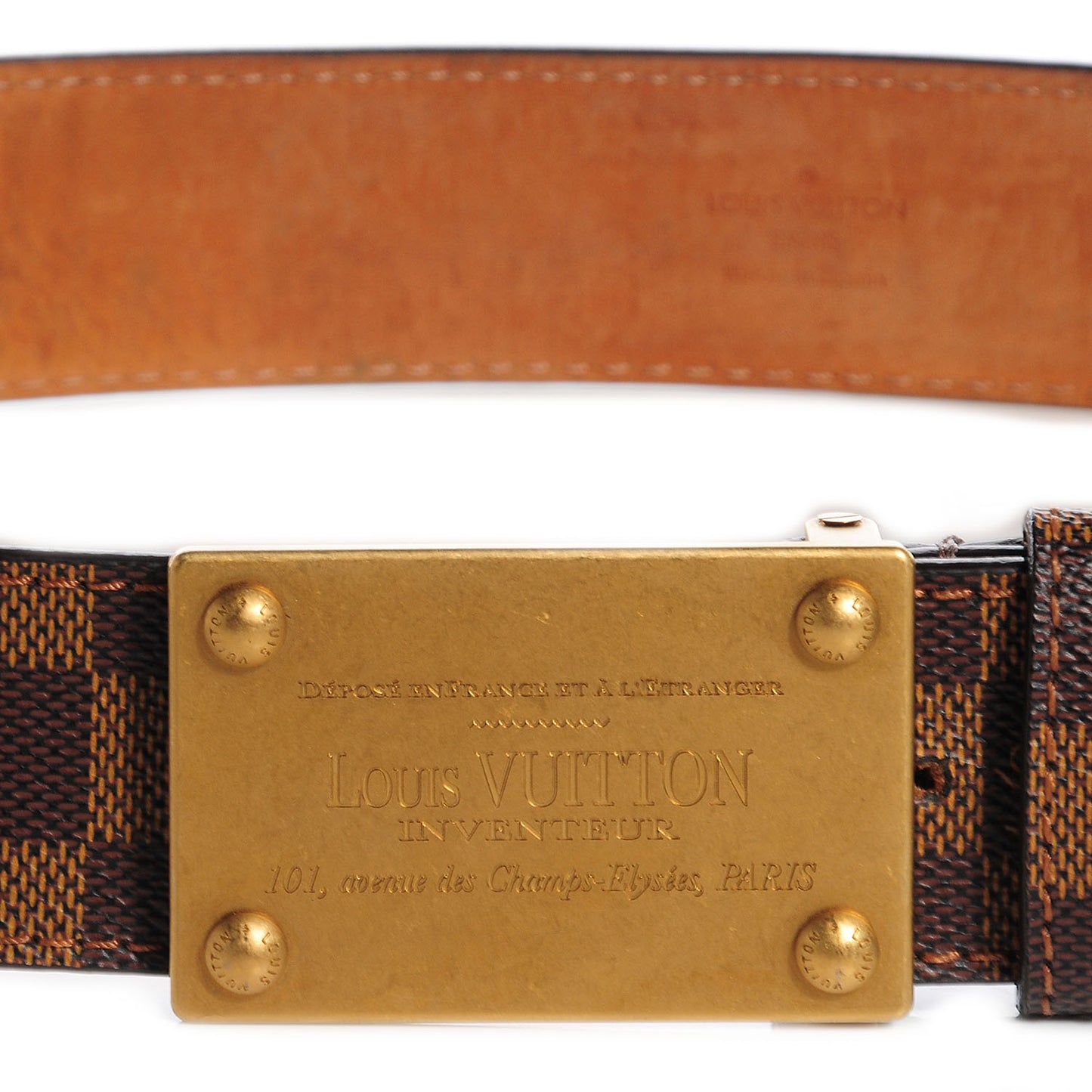 Damier Ebene Inventeur Belt 95 38