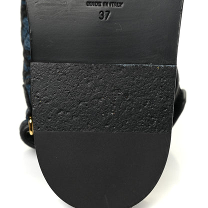 Chanel Denim Velcro Dad Sandals 37 Dark Grey Blue Black 9 of 12