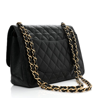 Chanel Caviar Quilted Jumbo Double Flap Black 2 of 12