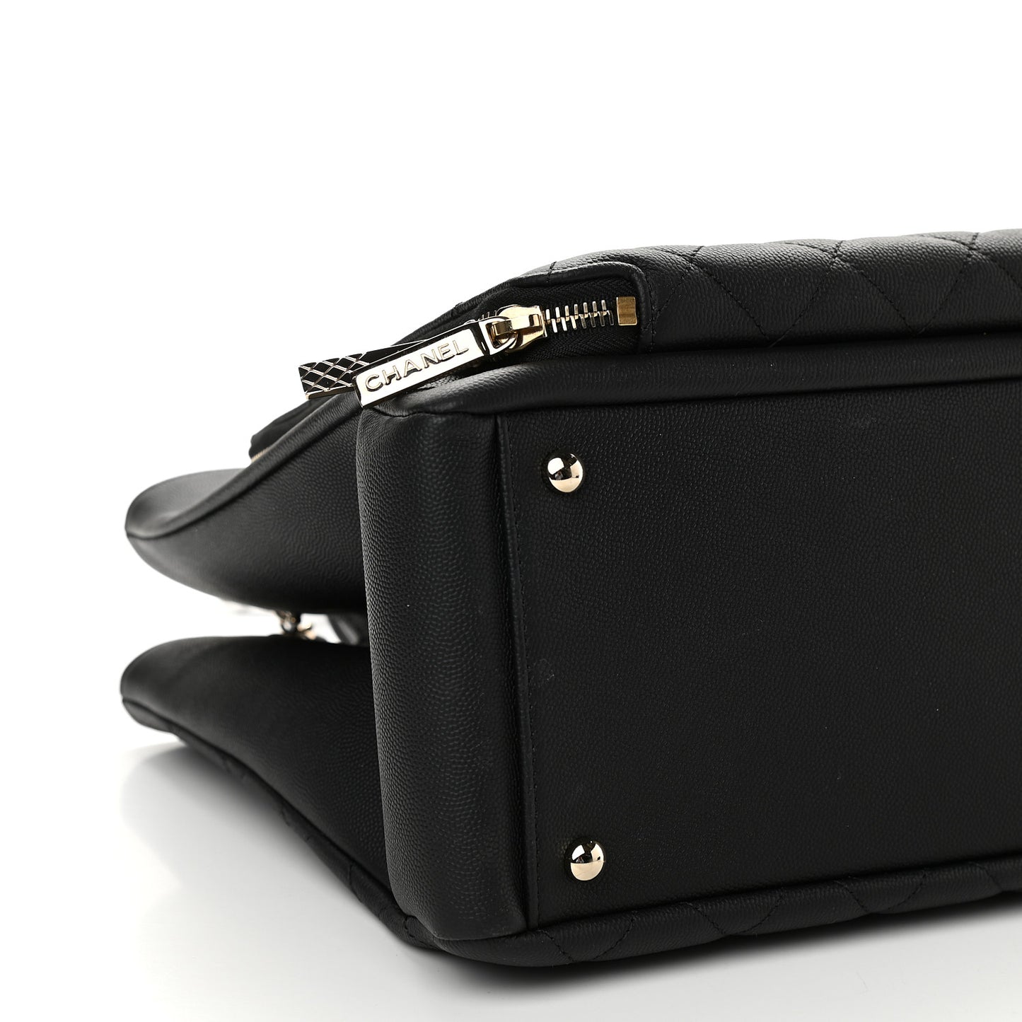 Caviar Quilted Large Business Affinity Shopping Bag Black
