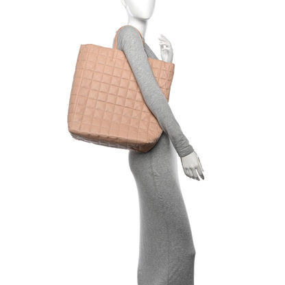 Celine Calfskin Quilted Vertical Cabas Tote Beige 2 of 13