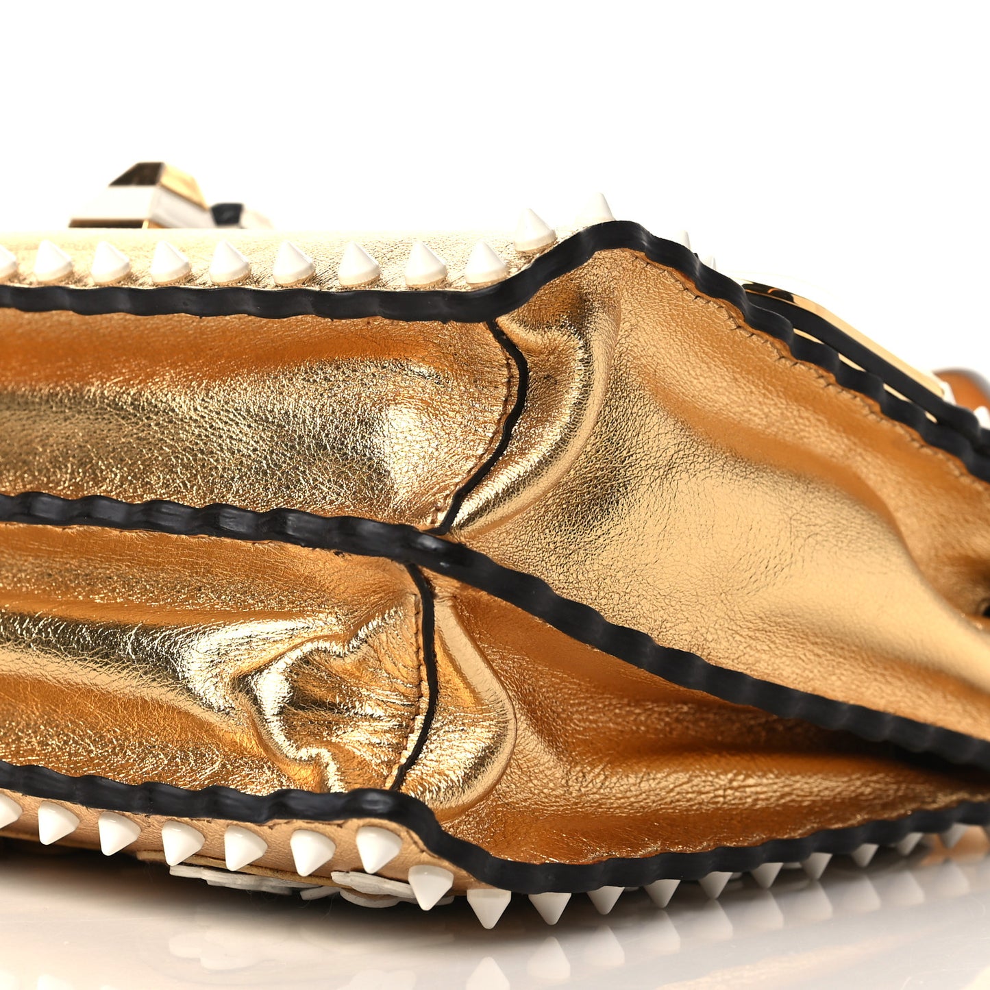 Metallic Calfskin Wonder Monster Kan I Shoulder Bag Gold