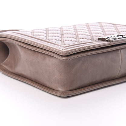 Chanel Calfskin Quilted Double Stitch Large Boy Flap Brown 7 of 8