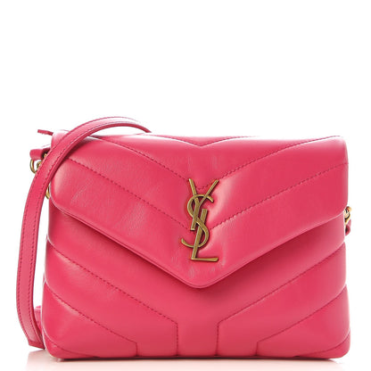 Saint Laurent Calfskin Y Quilted Monogram Toy Loulou Strap Bag Fresh Fuxia 1 of 7