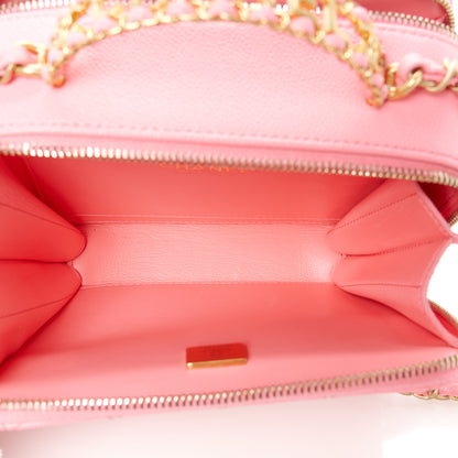 Chanel Caviar Quilted Pick Me Up Mini Vanity Case Pink 5 of 12