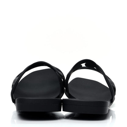 Hermes Rubber Aloha Sandals 37 Black 5 of 9