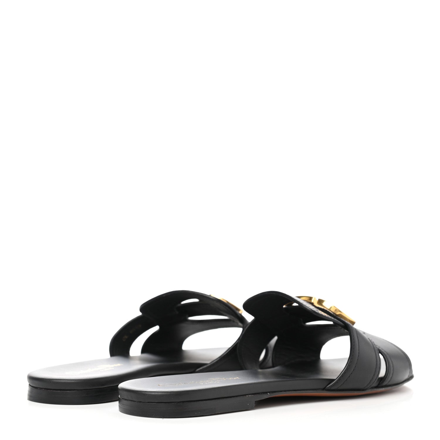 Christian Dior Calfskin 30 Montaigne Slide Sandals 39 Black 4 of 8