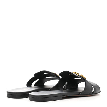 Christian Dior Calfskin 30 Montaigne Slide Sandals 39 Black 4 of 8