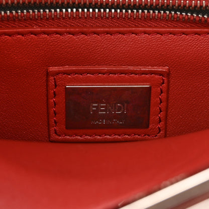 Fendi Nappa Lace Up Mini Peekaboo Iconic Satchel Bloody Mary 7 of 15