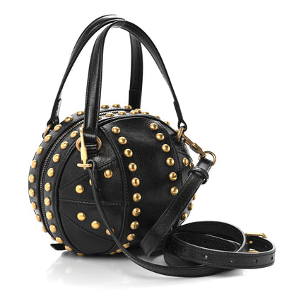 Gucci Calfskin Studded Mini Tifosa Baseball Shaped Shoulder Bag Black 3 of 9