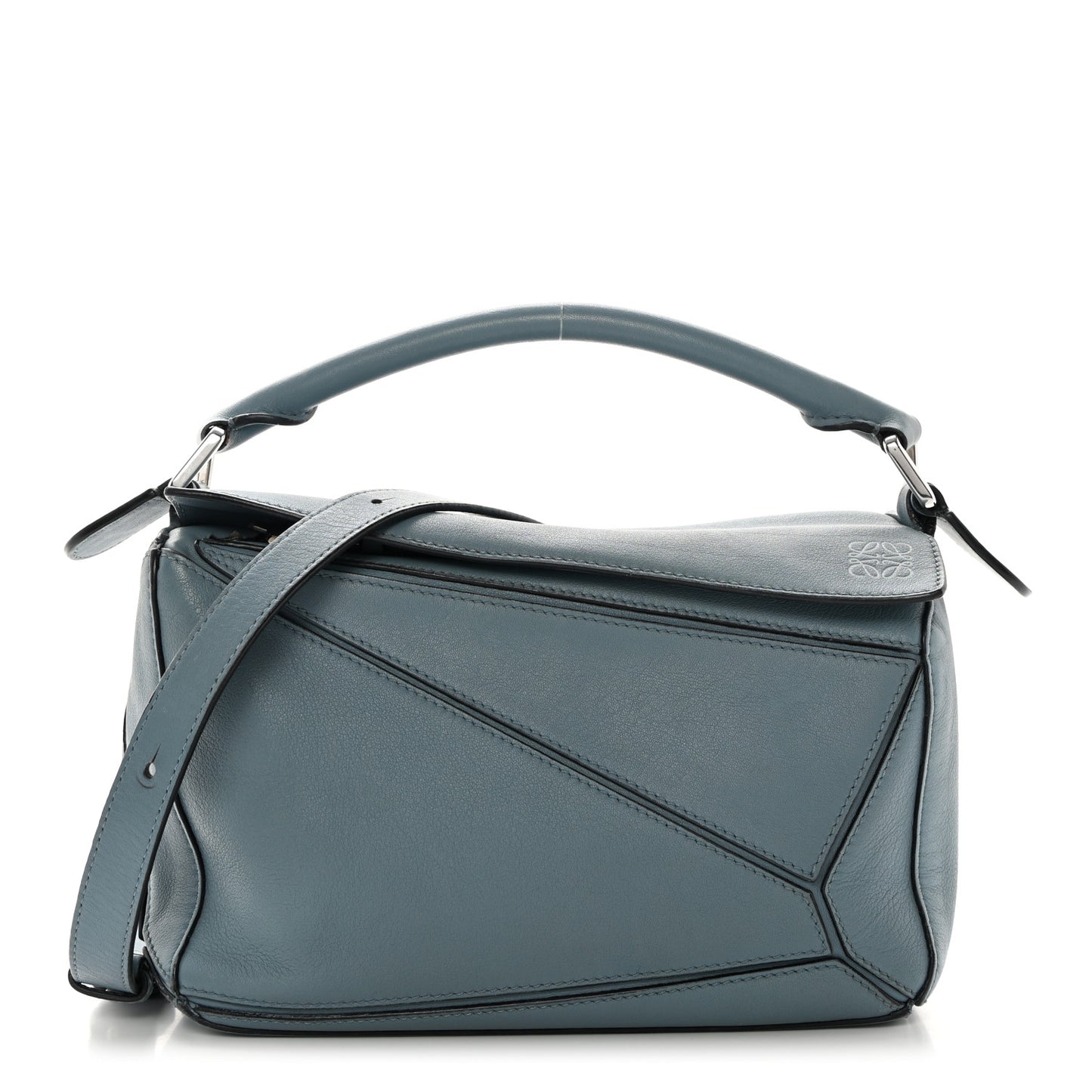 Calfskin Small Puzzle Bag Stone Blue