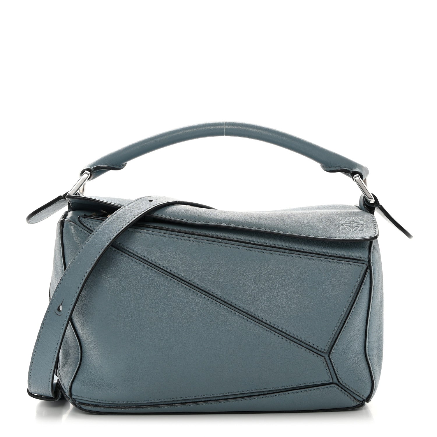 Loewe Calfskin Small Puzzle Bag Stone Blue 1 of 17