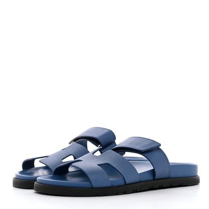 Hermes Epsom Womens Chypre Sandals 39 Bleu Bleuet 3 of 9