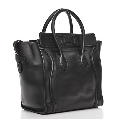 Celine Smooth Calfskin Mini Luggage Black 3 of 9