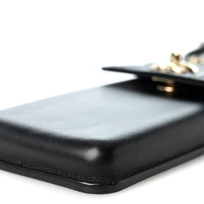 Chanel Lambskin Quilted Phone Holder Flap With Chain Black 11 of 11