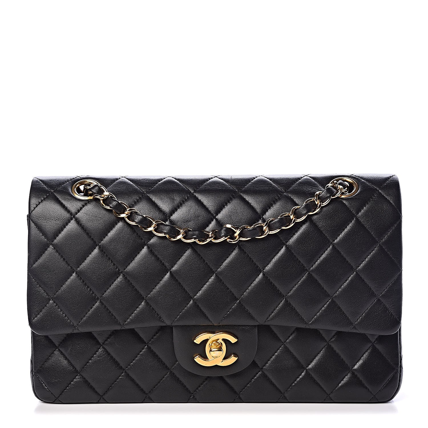 Chanel Lambskin Quilted Medium Double Flap Black 1 of 11
