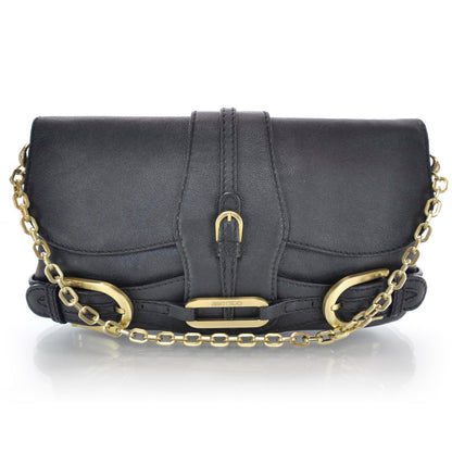 Jimmy Choo Leather Troy Clutch Black 1 of 6