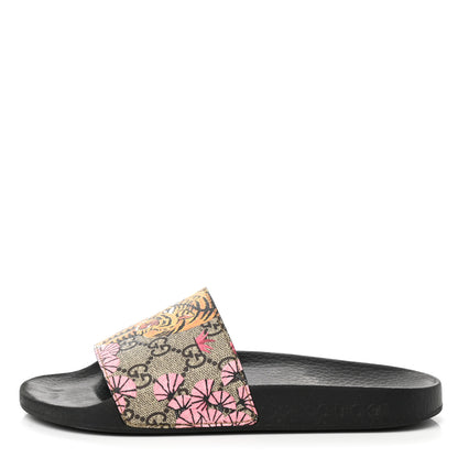 Gucci GG Supreme Monogram Bengal Slide Sandals 37 Beige Pink 1 of 9