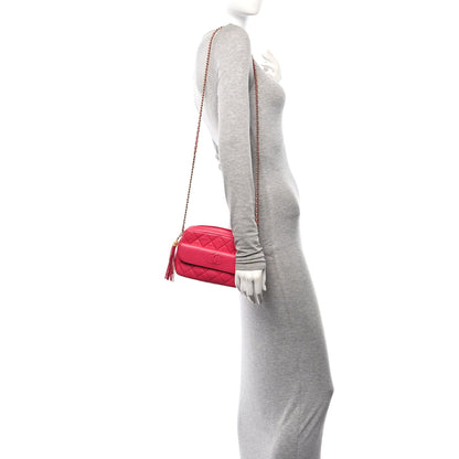 Chanel Lambskin Quilted Chain & Tassel Small Camera Case Fuchsia 2 of 10