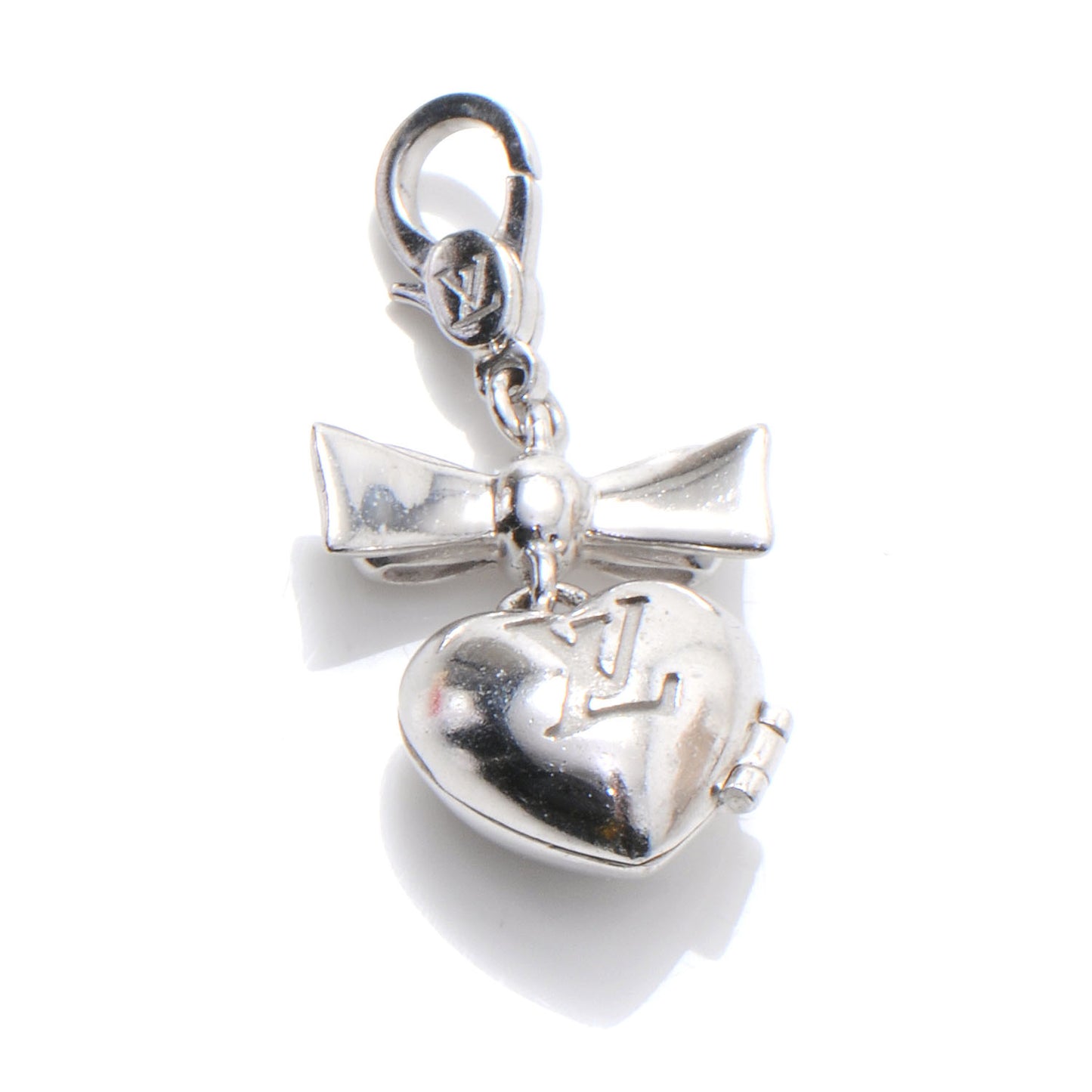 18K White Gold Heart Locket Charm