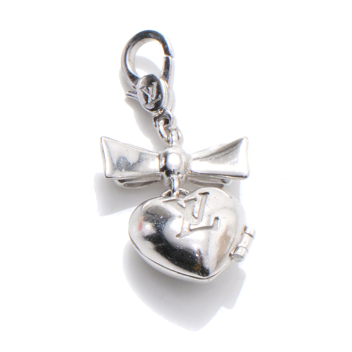 Louis Vuitton 18K White Gold Heart Locket Charm 1 of 3