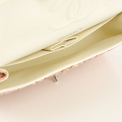 Chanel Tweed Quilted Medium Double Flap Pink Gold 5 of 9