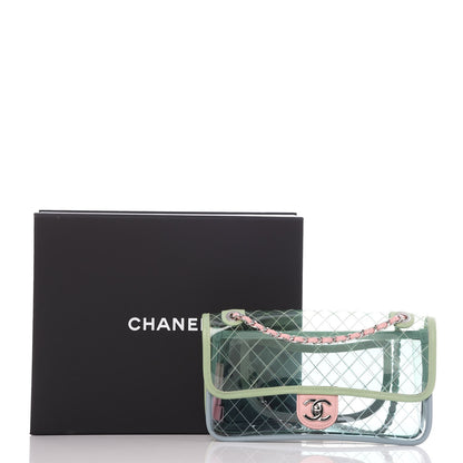Chanel Lambskin PVC Quilted Medium Coco Splash Flap Blue Green 8 of 8