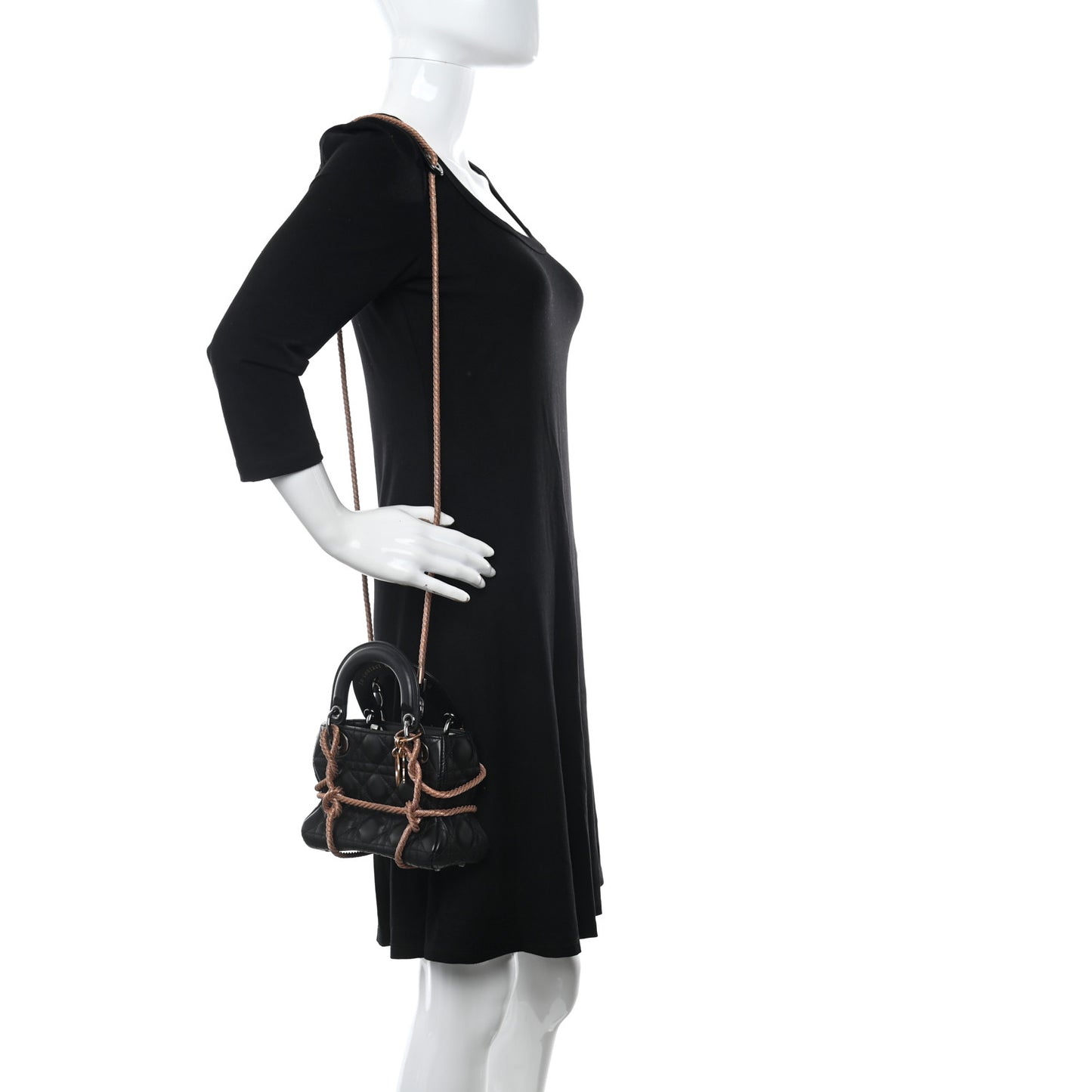 Lambskin Cannage Mini Morgane Tschiember Lady Dior Black