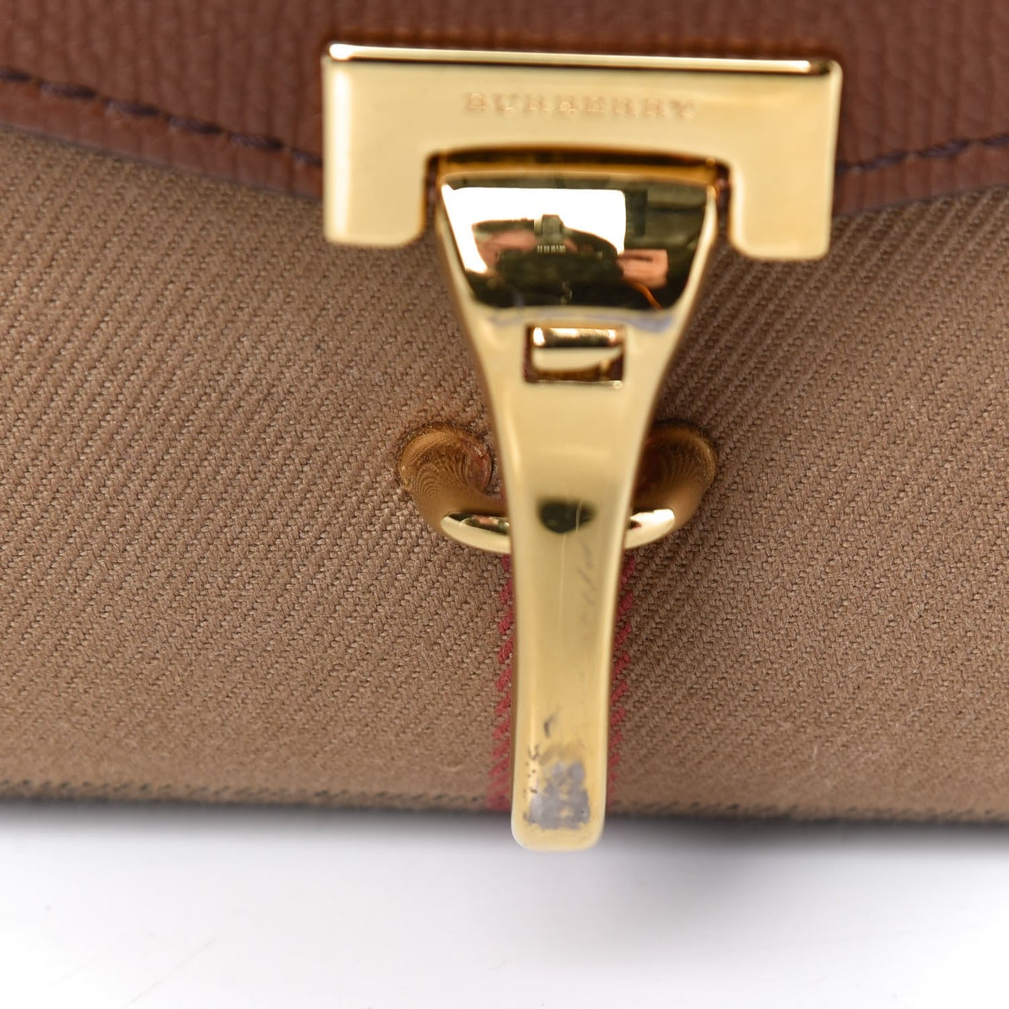 Derby Calfskin House Check Small Macken Crossbody Bag Tan