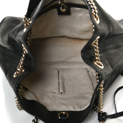 Gucci Pebbled Calfskin Medium Soho Chain Shoulder Bag Black 5 of 14