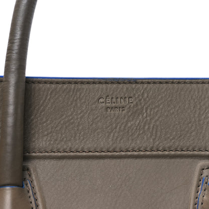 Celine Smooth Calfskin Medium Phantom Luggage Khaki Cobalt Trim 6 of 9