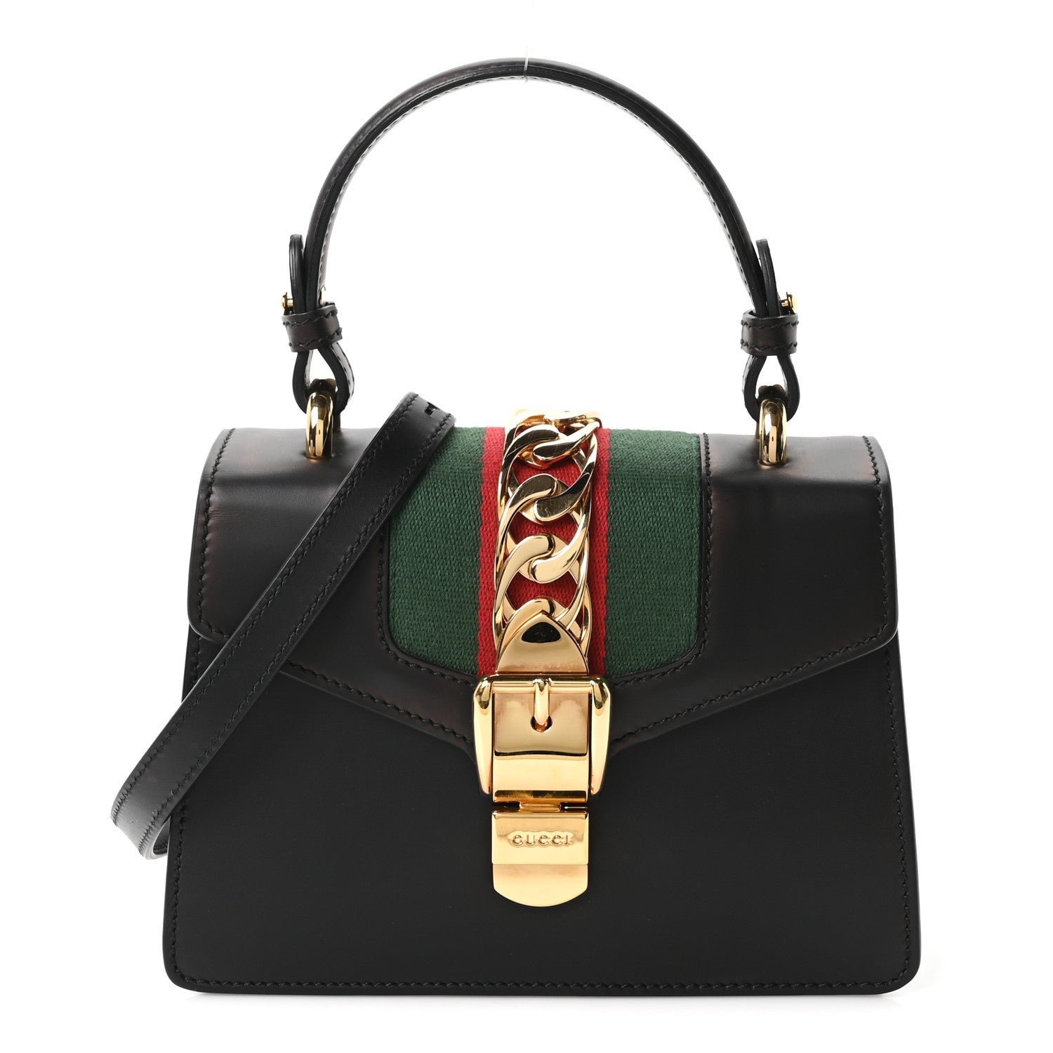 Gucci Calfskin Small Sylvie Shoulder Bag Brown 1 of 10