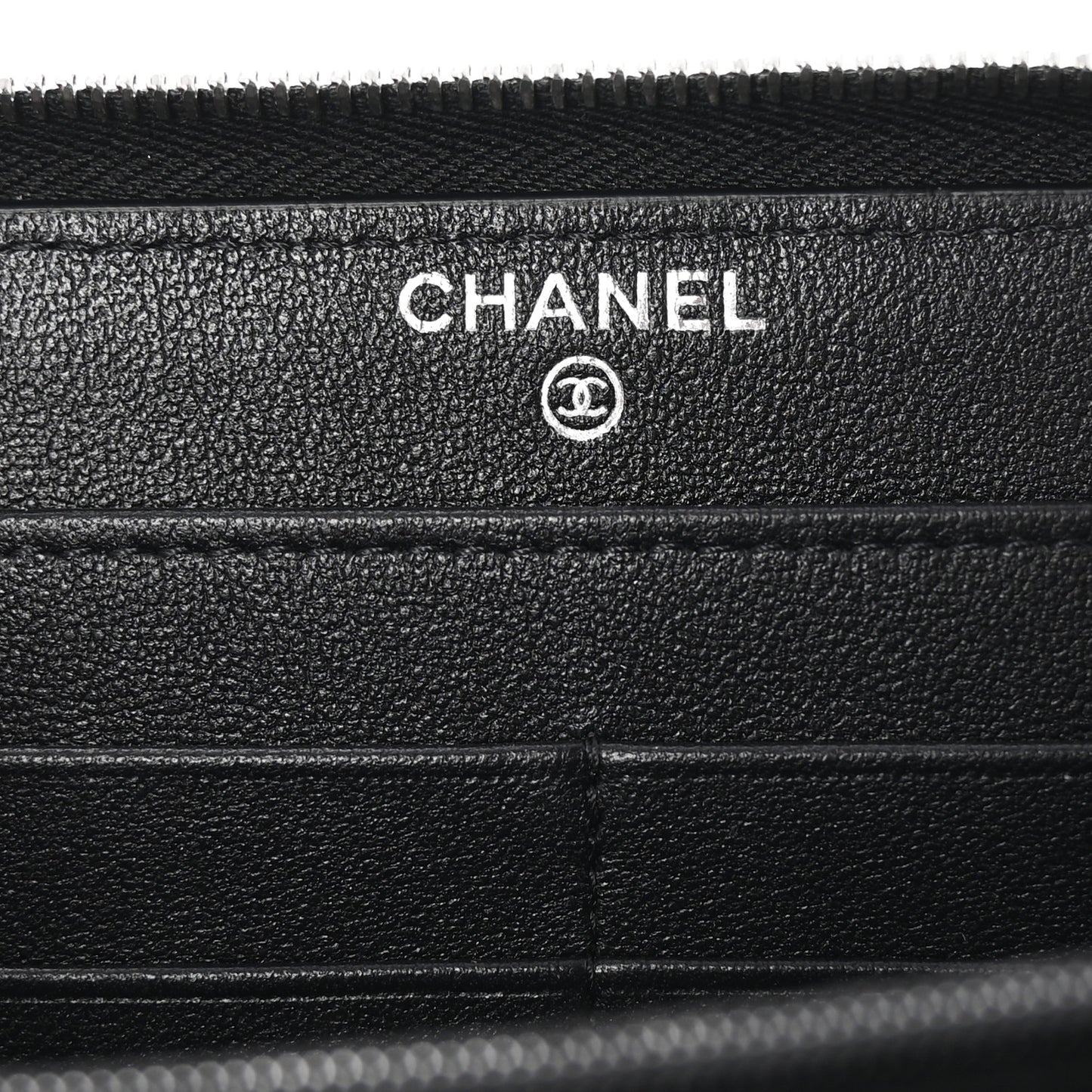 Lambskin Quilted Baguette Crystal Large Gusset Zip Around Wallet Black