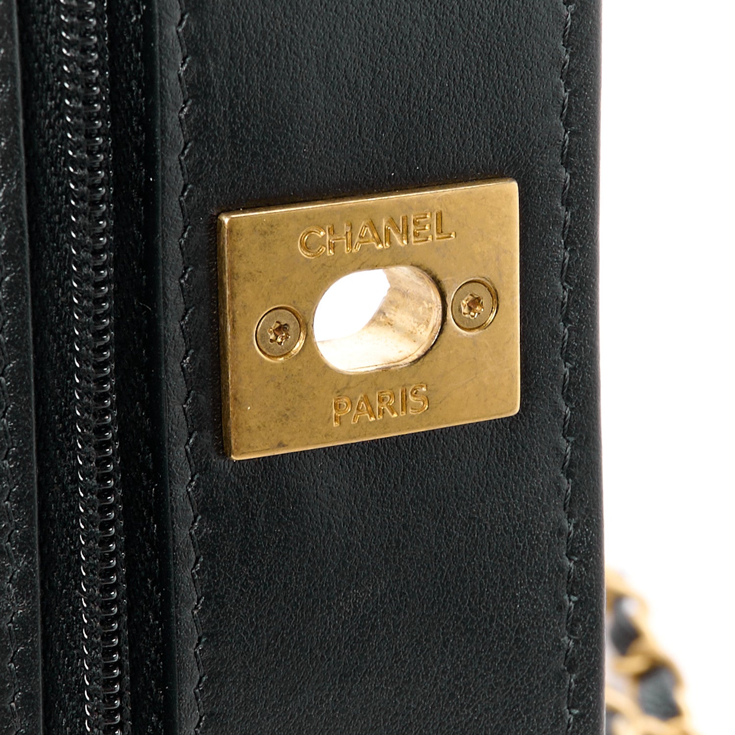 Chanel Pearly Caviar Quilted Fit For You Wallet On Chain WOC Black 8 of 13