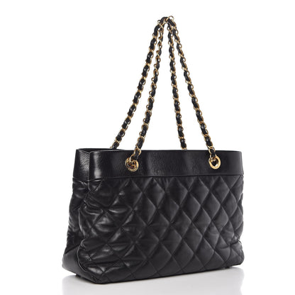 Chanel Calfskin Quilted Medium Soft Elegance Tote Black 3 of 9