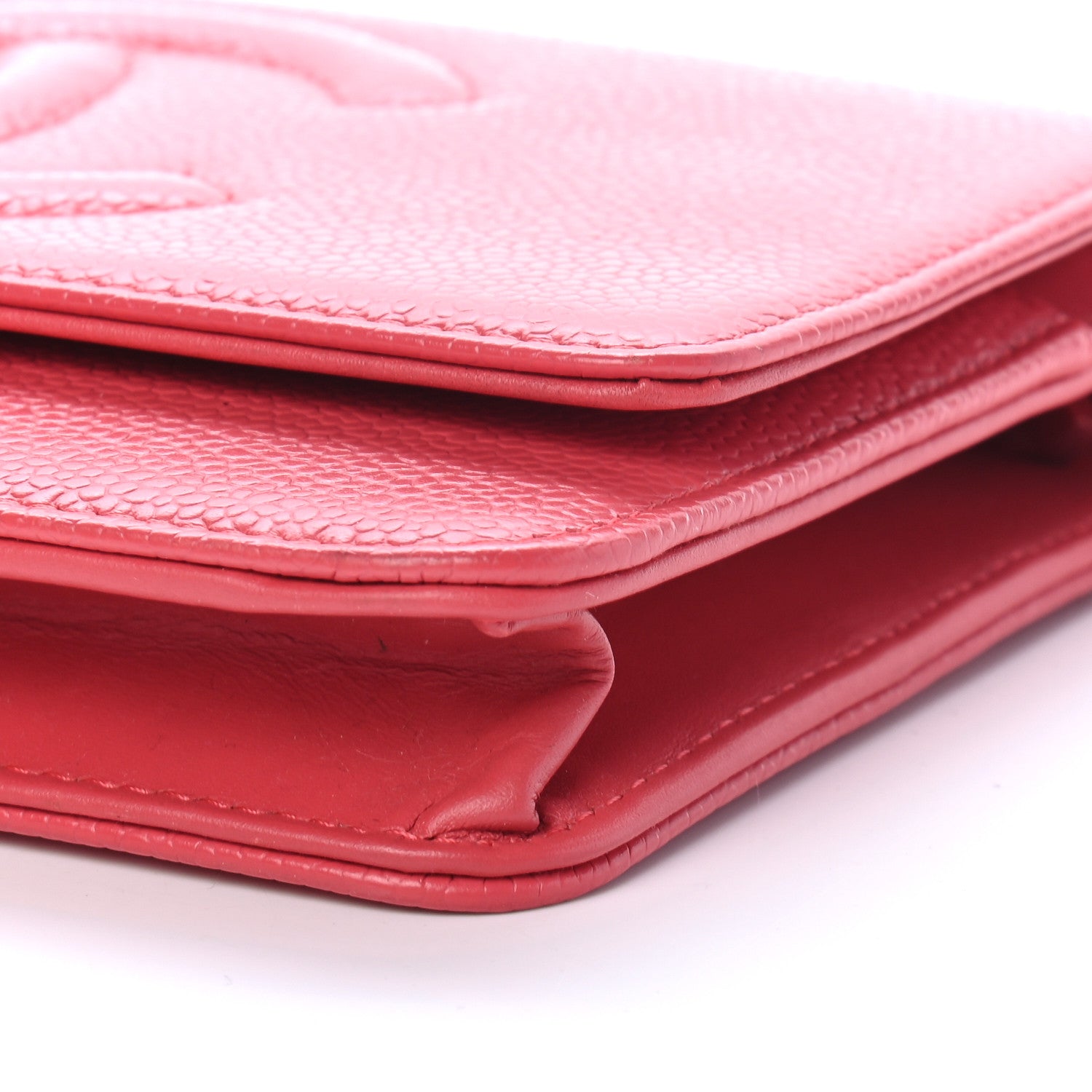Chanel Caviar Timeless CC Wallet On Chain WOC Coral 10 of 11