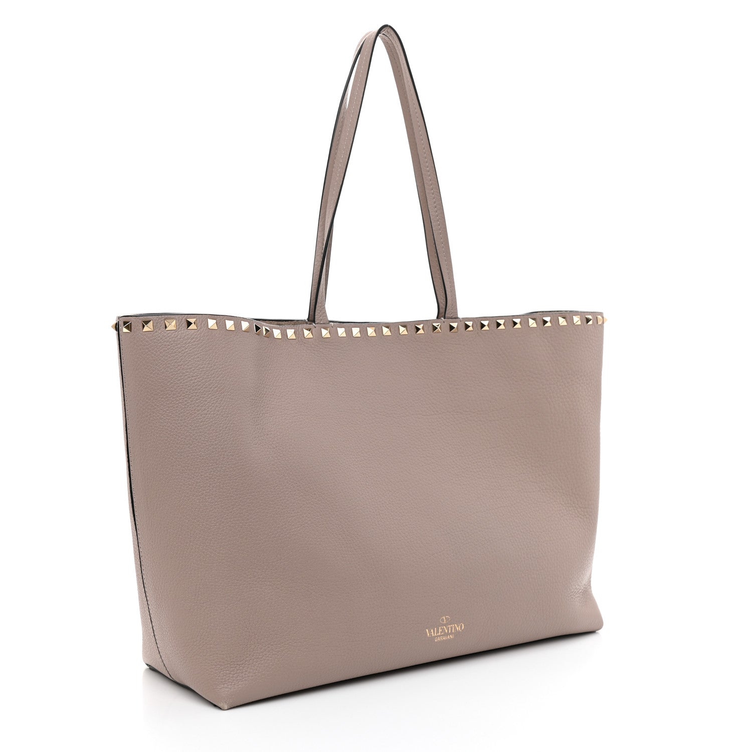 Valentino Garavani Grained Calfskin Rockstud Shoulder Tote Poudre 3 of 7